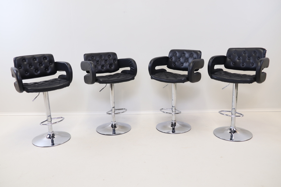 Barstolar, snurrbara, höj/sänkbara, 4 st, konstläder/metall, VidaXL.