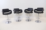 Barstolar, snurrbara, höj/sänkbara, 4 st, konstläder/metall, VidaXL.