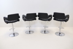 Barstolar, snurrbara, höj/sänkbara, 4 st, konstläder/metall, VidaXL.