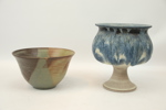 Skål och skål på fot, keramik.