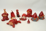 Tomtar, 9 st, keramik, bl.a Jie och Nittsjö.