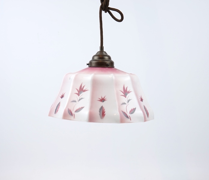 Taklampa, glas/mässing.