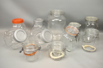 Glasburkar med lock, 11 st, bl.a Fido, Italien.