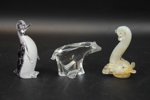 Figuriner, 3 st glas, bl.a Murano och Gränna Glas.