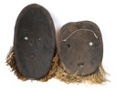 Masker, 3 st, bl.a dödsmask, brons, Kongo.
