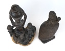 Skulpturer, 2 st, trä, östra Afrika, en signerad NR.