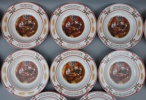 Axel Eliasson, grötskålar, 12 st, porslin, ''Svenska jultraditioner'', nr 1 till 12, Fyrklövern.