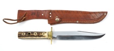 Kniv, Real Bowie Knife, horn, fulltånge, Köllers, Solingen.
