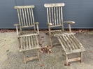 Däckstolar, 2 st, trä, bl.a Deep River Furniture.