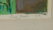 Evert Taube, litografi nr 64/195, signerad, 1972.