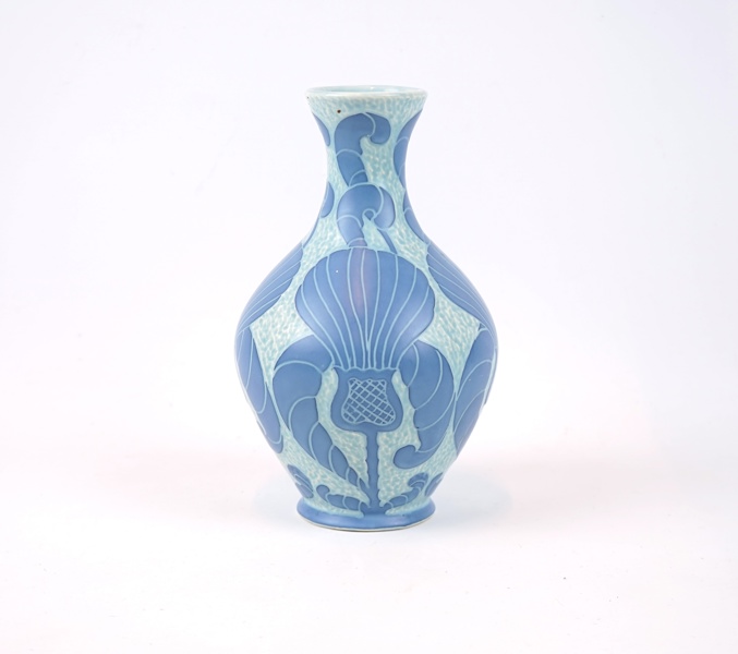 Josef Ekberg, vas, stengods, ''Sgrafitto'', signerad, Gustavsberg, 1917.