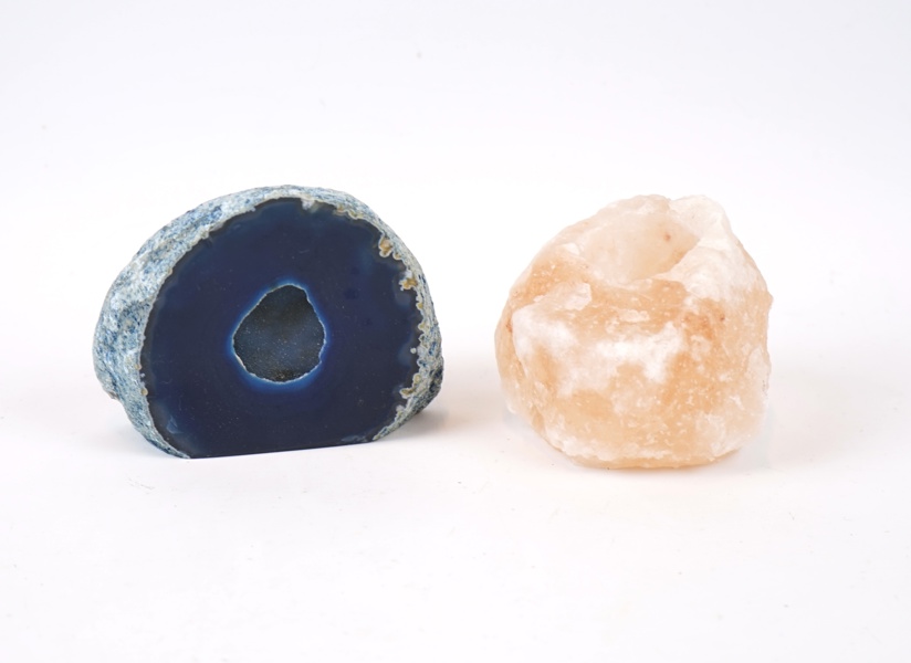 Geod och ljuslykta, agat/saltsten.