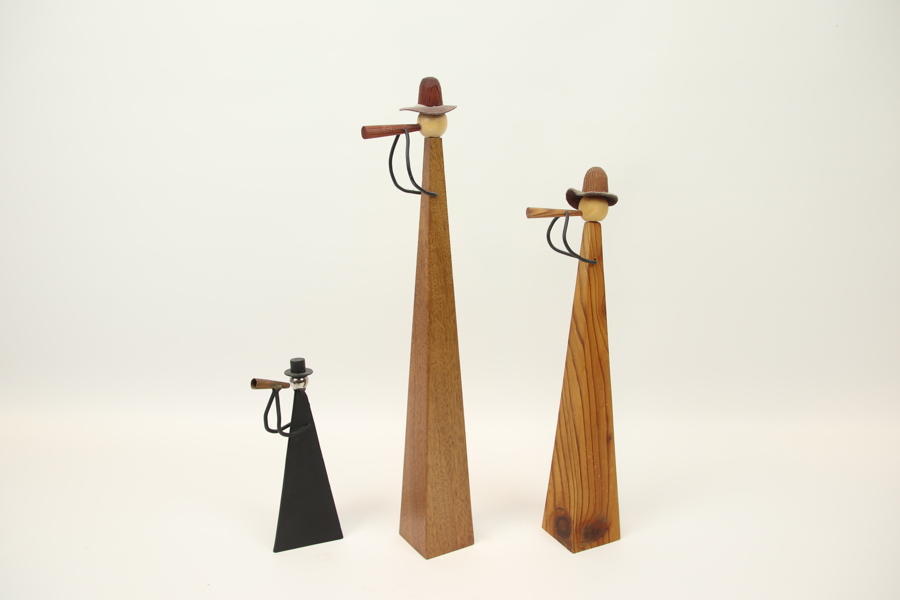 Bordsdekorationer, 3 st, trä/metall.