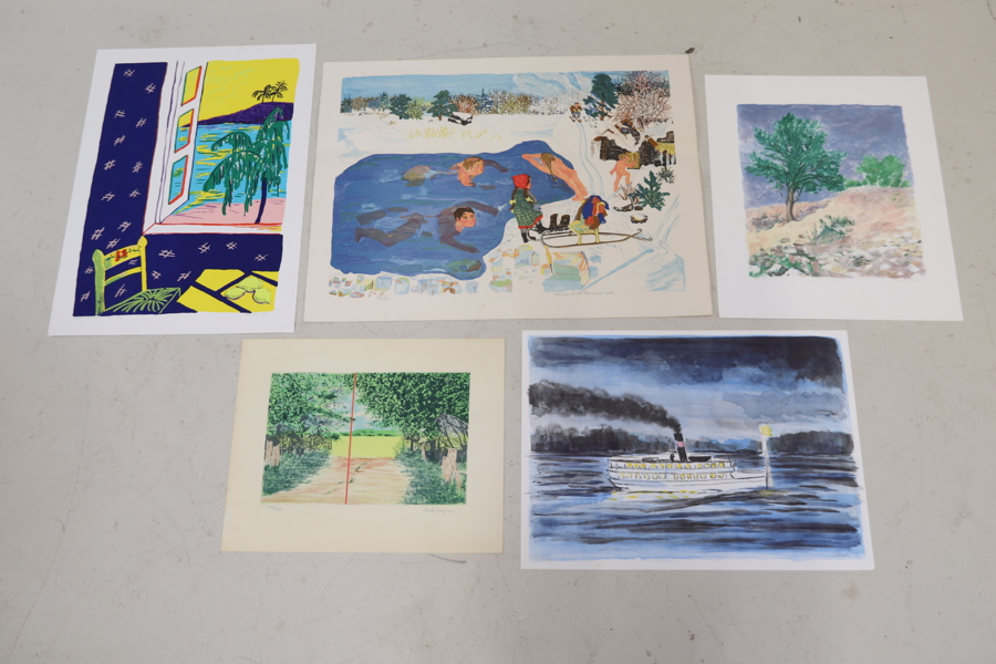 Litografier, olika konstnärer, signerade och numrerade.