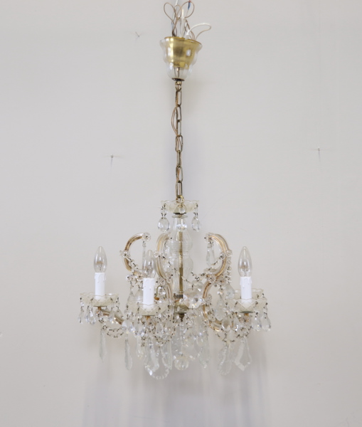 Ljuskrona, 5 ljuspunkter, metall/glas, barockstil, 1900-tal.