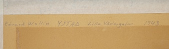 Edward Wollin, ''YSTAD Lilla Västergatan'', akvarell, signerad, 1945.
