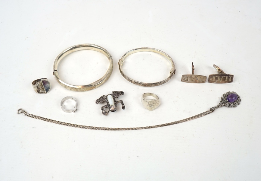 Smycken, silver, ett parti.