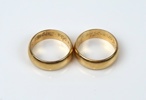 Förlovningsringar, ett par, guld 18k.