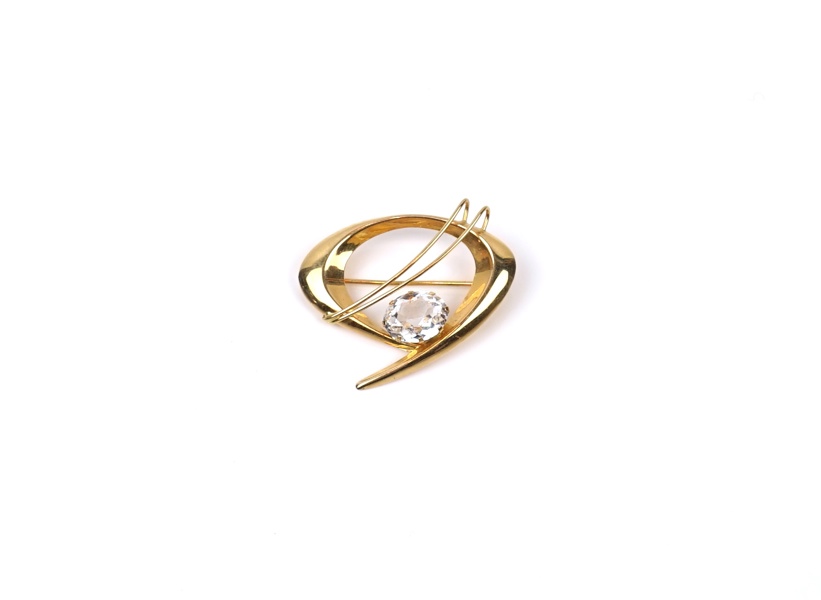 Brosch, sten/guld 18k.