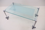 Soffbord, glas/metall, samtida.