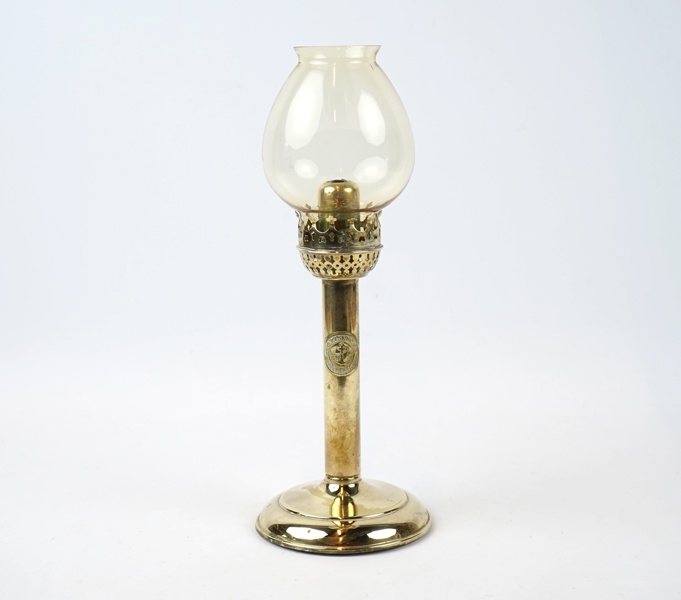 Fotogenlampa, mässing/glas, Karlskrona Lampfabrik.