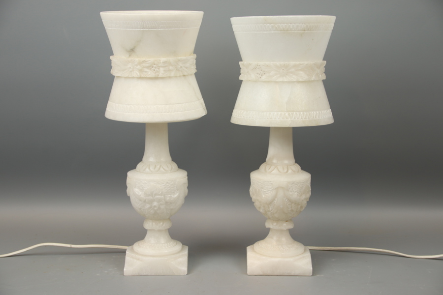 Bordslampor, 2 st, alabaster.