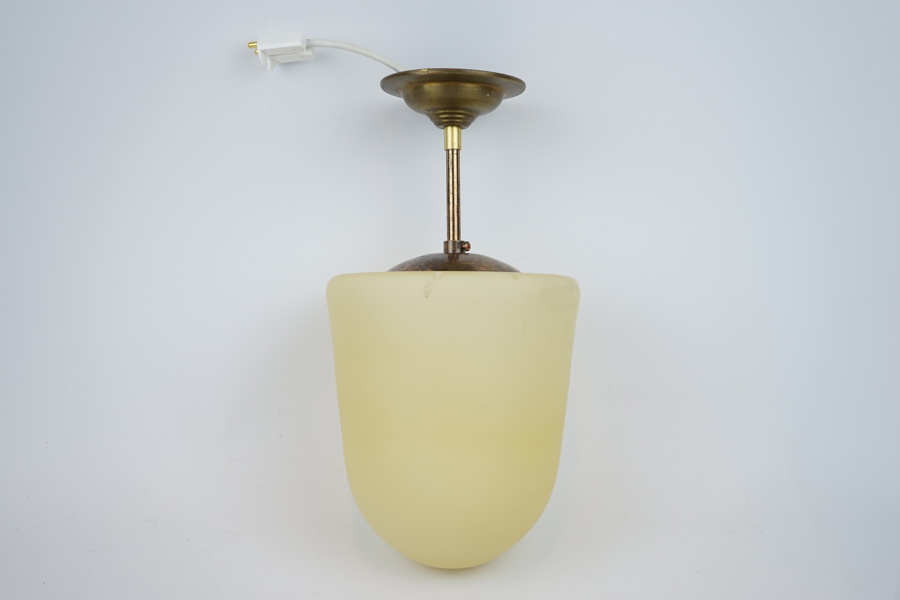 Hallampa, glas/metall, 1900-tal.