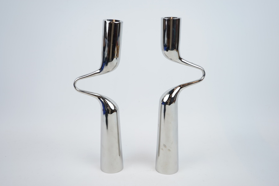 Mikaela Dörfel, ljusstakar, ett par, rostfritt stål, Menu.