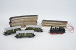 Märklin, lok, 3 vagnar samt räls.
