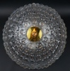 Carl Fagerlund, takplafond, glas/mässing, 3 ljuspunkter, Orrefors.