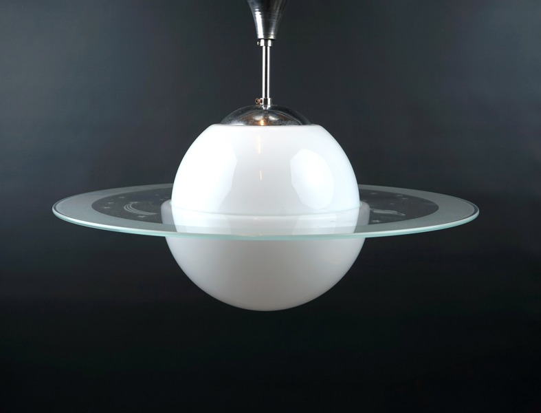 Taklampa, sk saturnuslampa, glas.