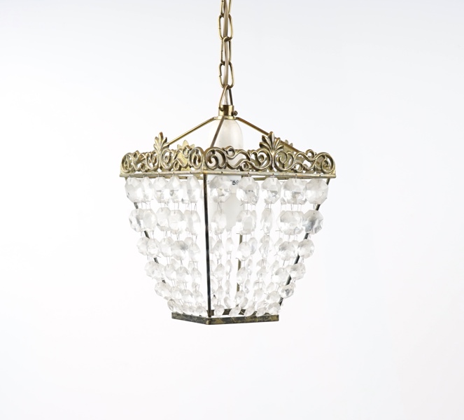 Hallampa, glas/mässing.