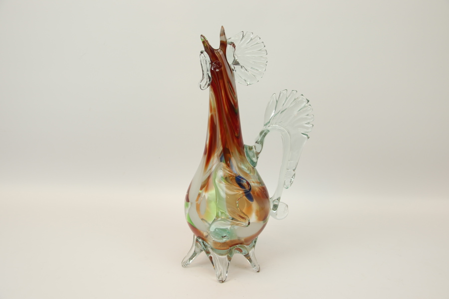 Tuppkanna, glas, möjligen Murano.