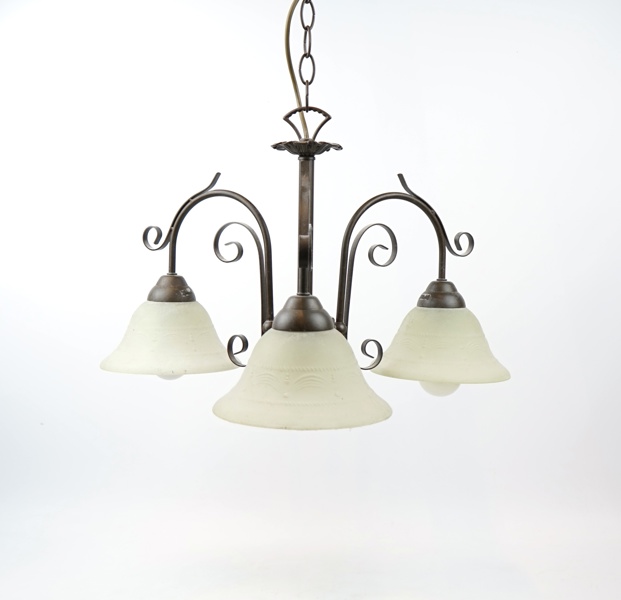 Taklampa, 3 ljuspunkter, metall/glas, Aneta.