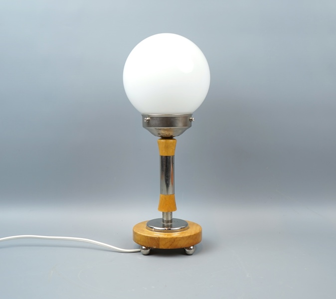 Bordslampa, glas/trä, art deco-stil, 1900-tal.
