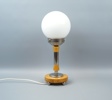Bordslampa, glas/trä, art deco-stil, 1900-tal.