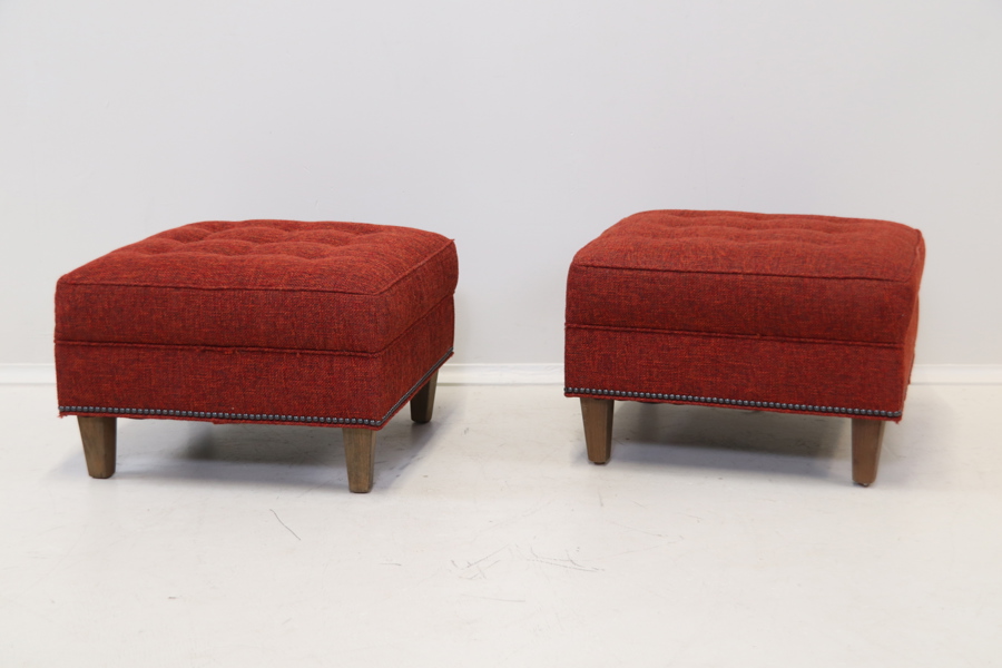 Fotpallar, 2 st, trä/textil.