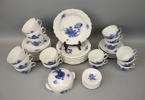Kaffeservisdelar, 43 st, porslin, "Blå blomst", Royal Copenhagen.