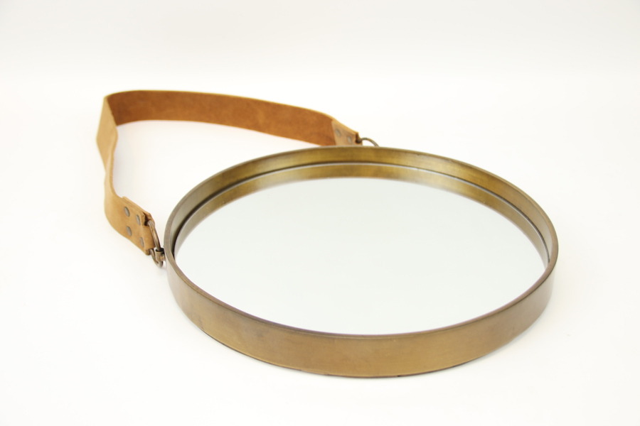 Spegel, mässing/brons, möjligen Bror Moje, Danmark.