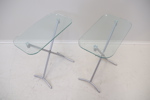 Sidobord, 2 st, metall/glas.