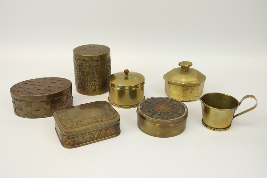 Burkar m.m, 7 delar, metall.