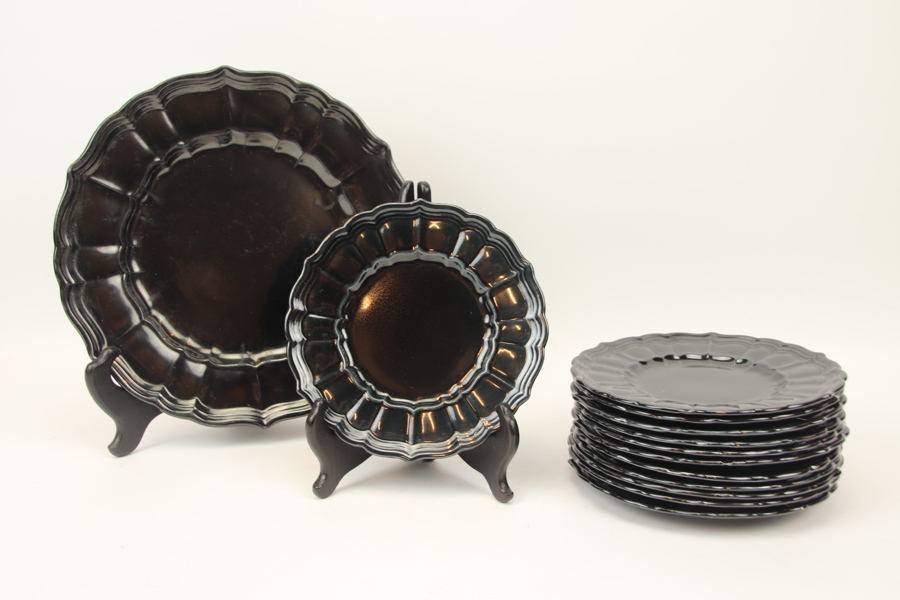 Arthur Percy, fruktservis, 13 delar, flintgods, Gefle.