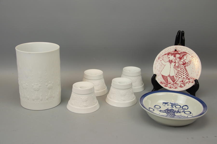 Björn Wiinblad, keramik, 7 delar, Rosenthal och Nymölle.