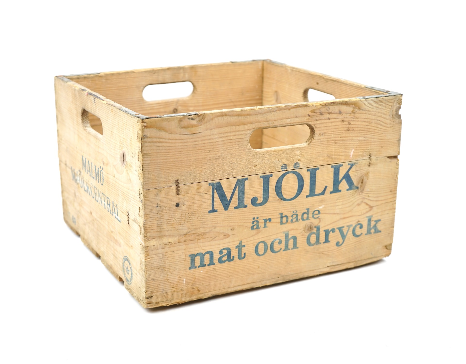 Mjölkback, trä, Malmö Mjölkcentral. | Auktion