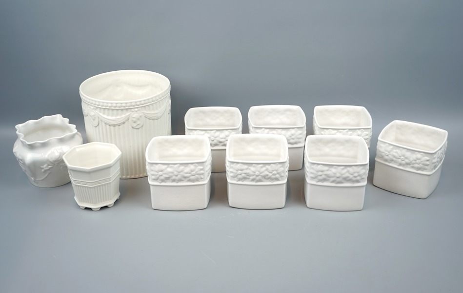 Ytterfoder, 10 st, porslin, Camé, Jugend, Prins Eugen Waldermarsudde och Flora, Gustavsberg.