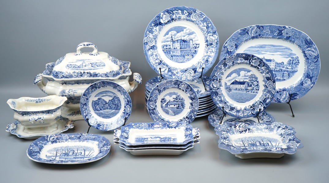 Servisdelar, 22 st, flintgods, ''Skåne'', Rörstrand.