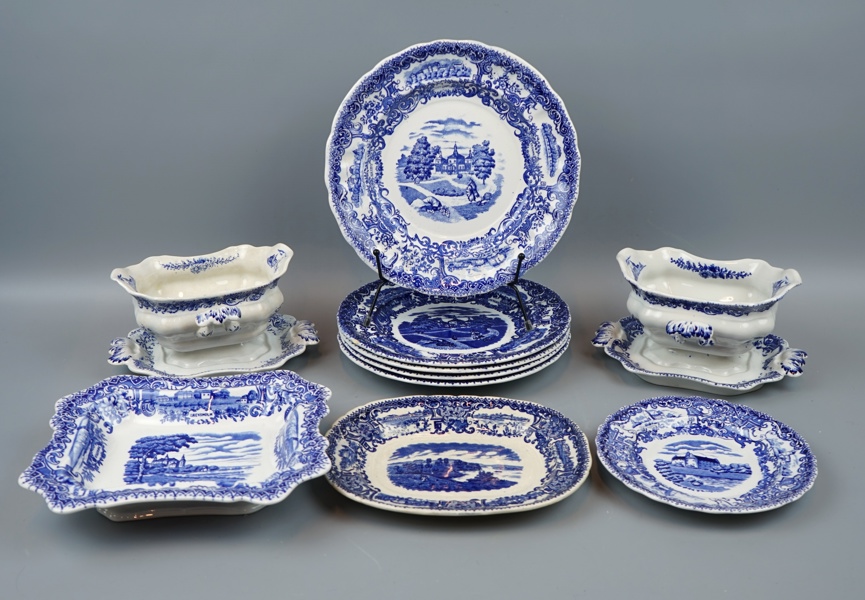 Servisdelar, 10 st, flintgods, Rörstrand SS.