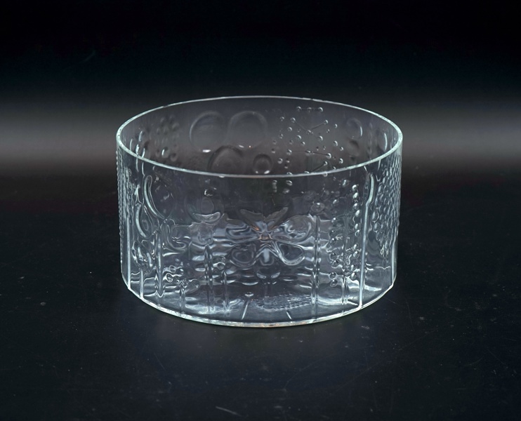 Oiva Toikka, skål, glas, ''Flora'', Nuutajärvi, Finland, 1960-tal.