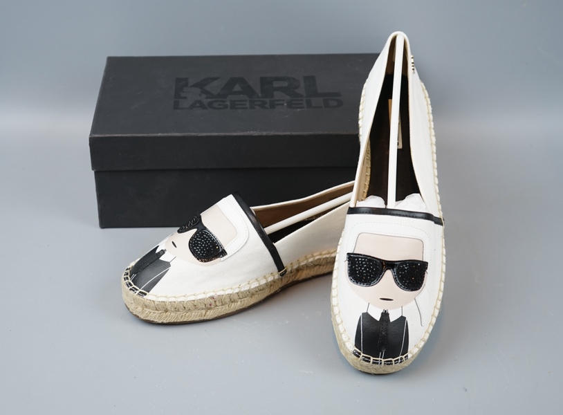 Karl Lagerfeld, slip-ins, strl 41, canvas.