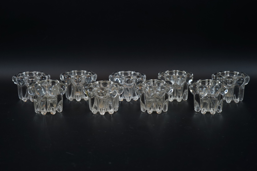 Ljusstakar, 9 st, glas, Reims, Frankrike.